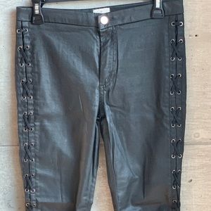 French Connection leather lace-up pant